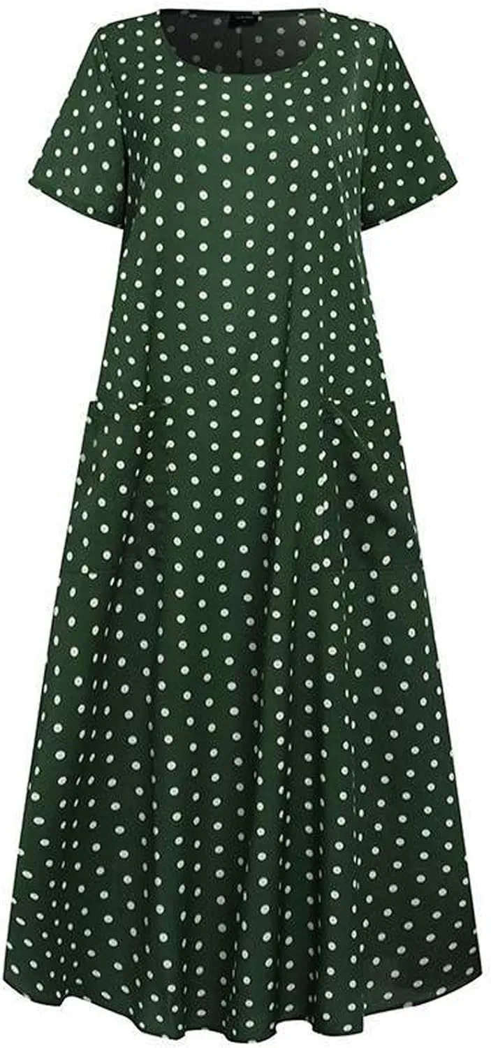 Women's Midi Long Dress Plus Size Summer Sleeveless O Neck Casual Loose Tunic Dresses Vintage Graphic Print Sundress