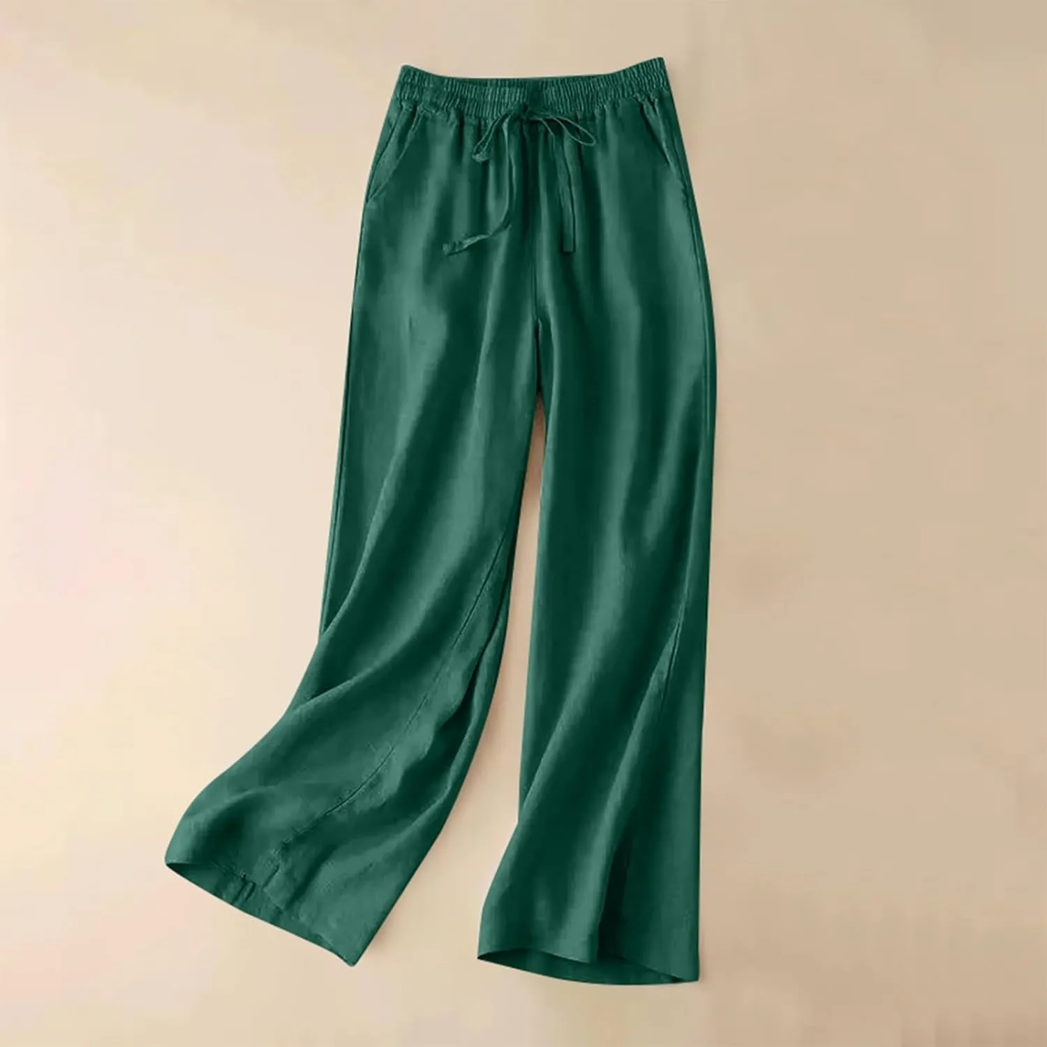 Women's Pants, Cotton Linen Wide Leg Pants High Waisted Straight Pant Palazzo