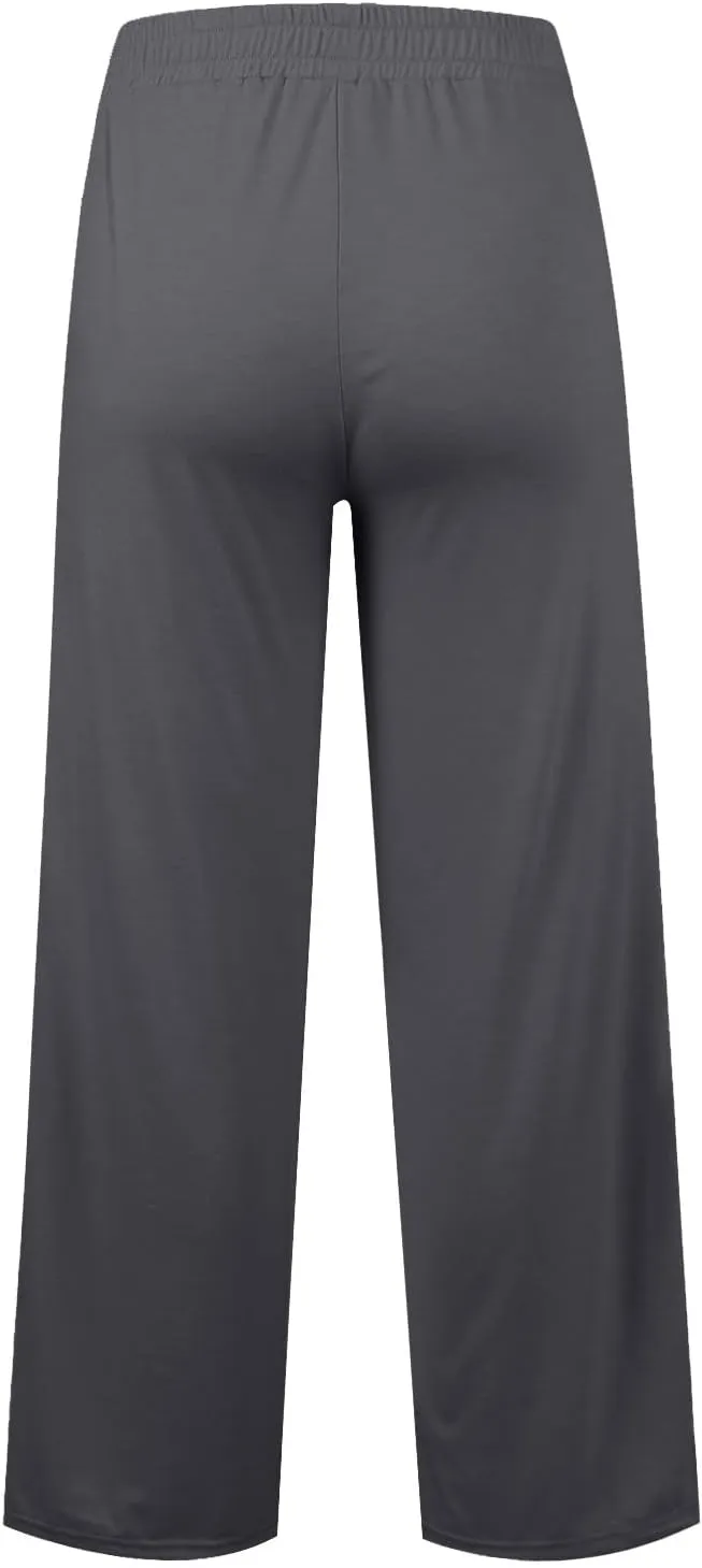 Women's Pants, Linen Pants Summer High Waisted Straight Leg Wide Lightweight Loose