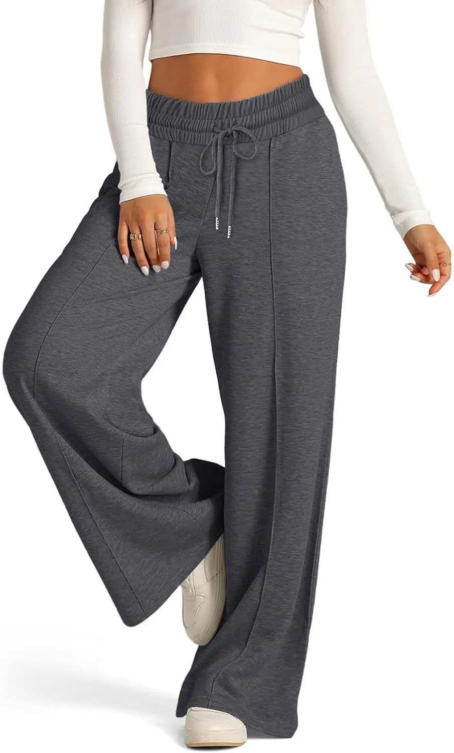 Women's Pants, Linen Pants Summer High Waisted Straight Leg Wide Lightweight Loose