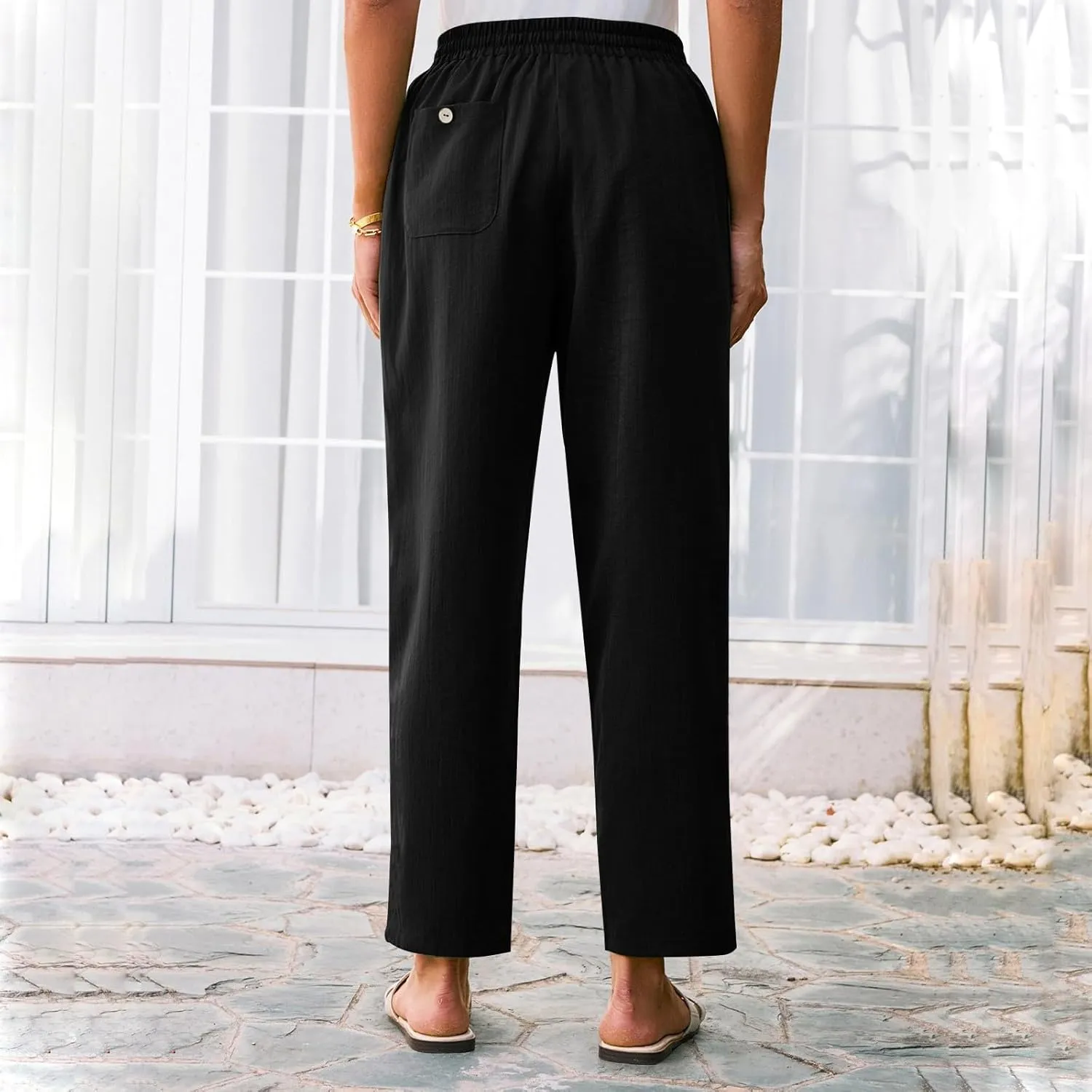 Women's Pants, Linen Peasant Pants Straight Leg Casual WomenS 2025 Trendy Cotton