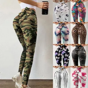 Women's Seamless High Waist Fitness Yoga Pants, Bowknot Design Tight Hip Lifting Stretch Leggings