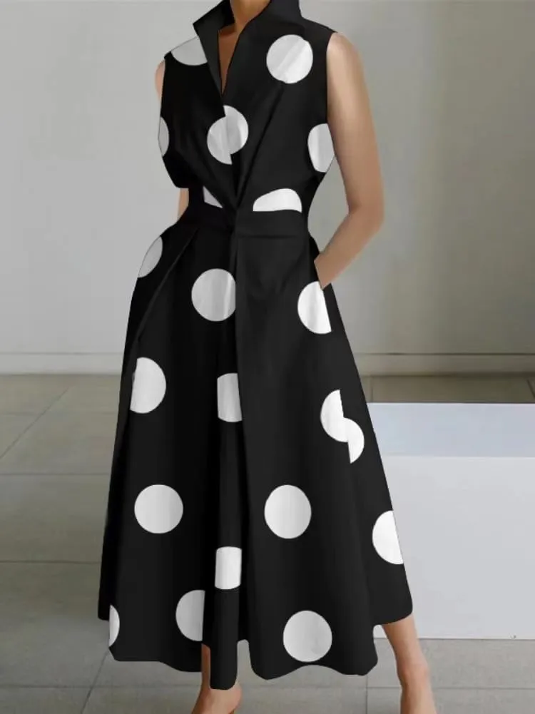 Womens Sleeveless Floral Dresses with Pockets Tank V Neck Casual Loose Maxi Dress for Women 2024