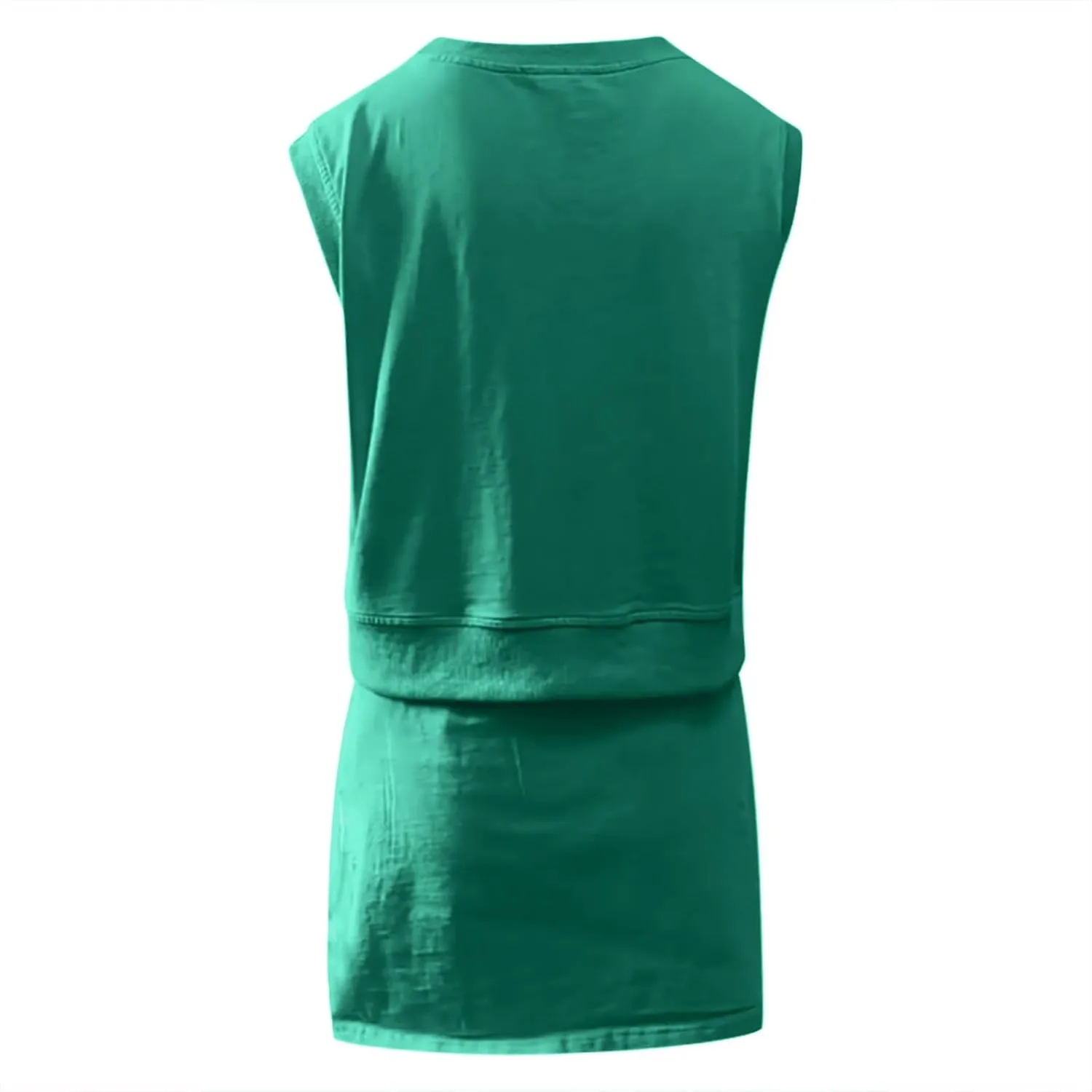 Womens Summer 2 Pieces Crew Neck Sleeveless Cotton Tank Top Side Split Skorts Shorts Athletic Skirt Sets Travel Outfits