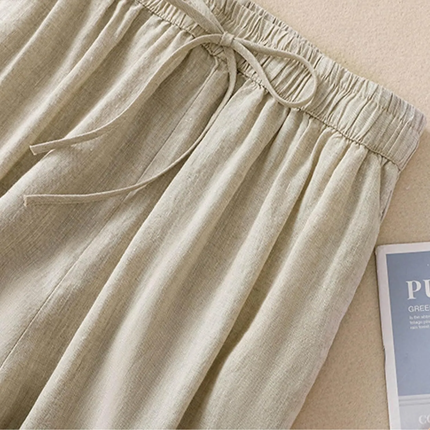 Womens Sweatpants, Trendy Casual Pants Linen Peasant Straight Leg Lounge Women Striped
