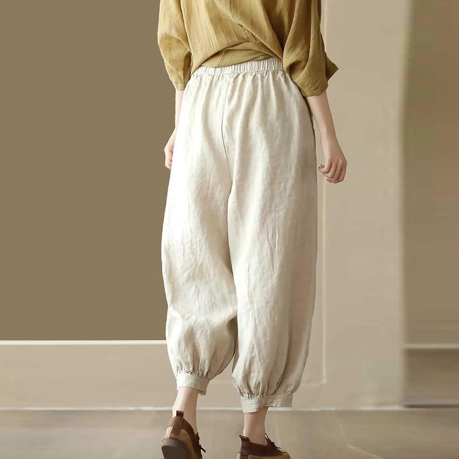 Womens Sweatpants, Trendy Casual Pants Linen Peasant Straight Leg Lounge Women Striped