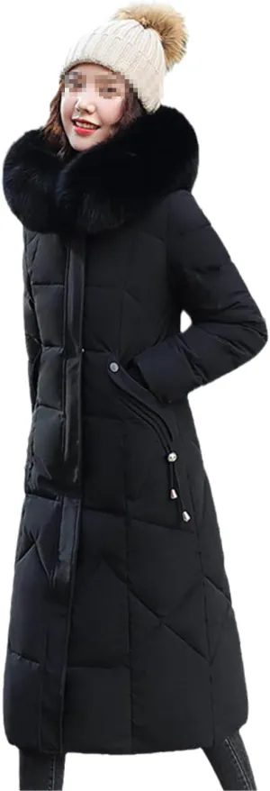 Women's Winter Jacket Long Solid Female Coat Hooded Slim With Fur Collar Thick Oversized Cotton Padded Casual Parkas