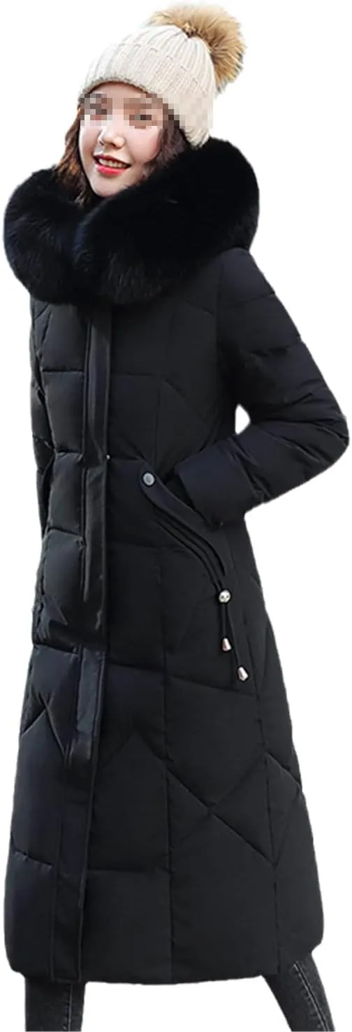 Women's Winter Jacket Long Solid Female Coat Hooded Slim With Fur Collar Thick Oversized Cotton Padded Casual Parkas