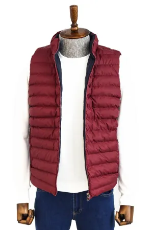 WSS Reversible Puffer Burgundy Men Down Vest  - Singen