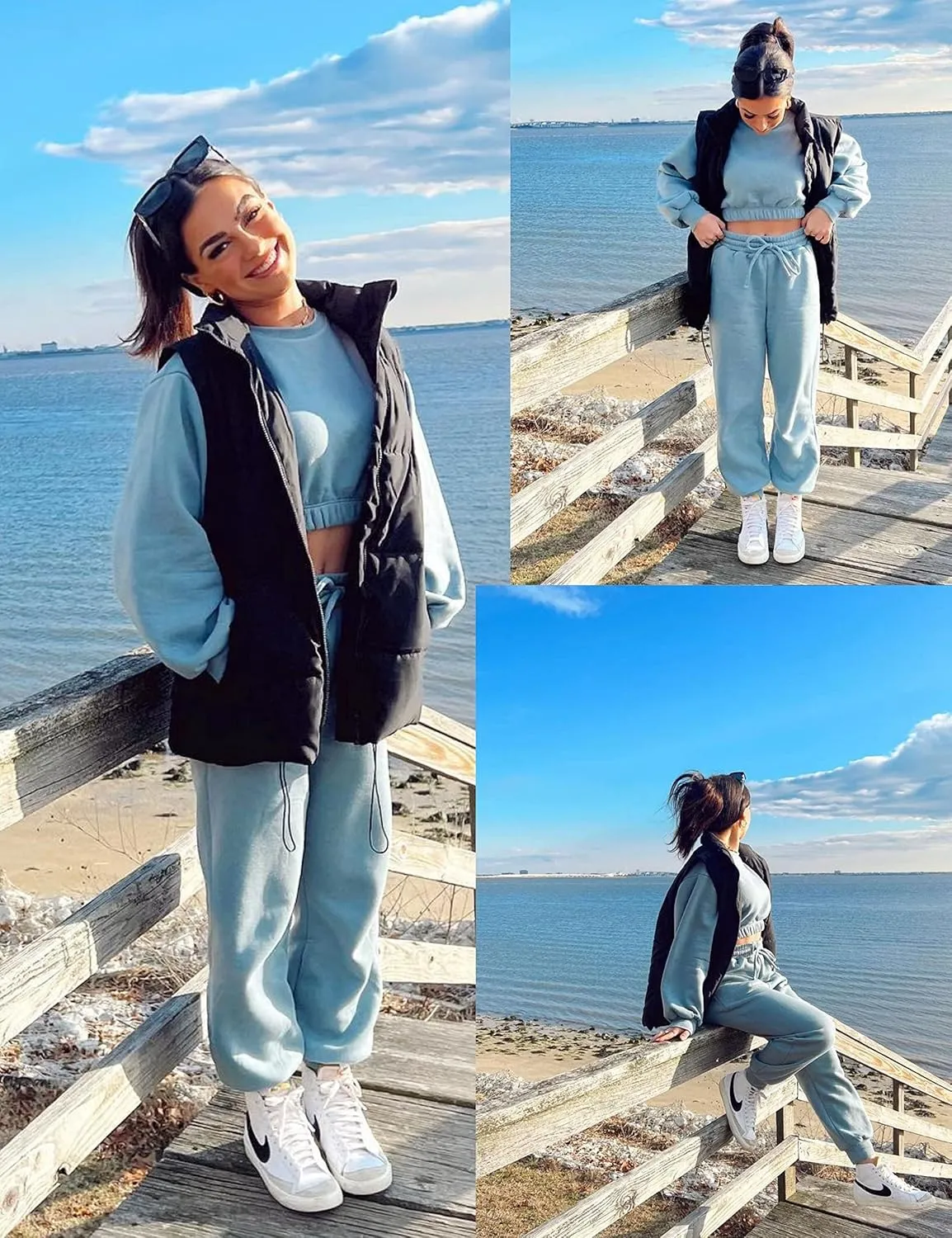 Xiaoxuemeng Womens Puffer Vest Collared Sleeveless Zip Up Padded Gilet Jacket Outwear