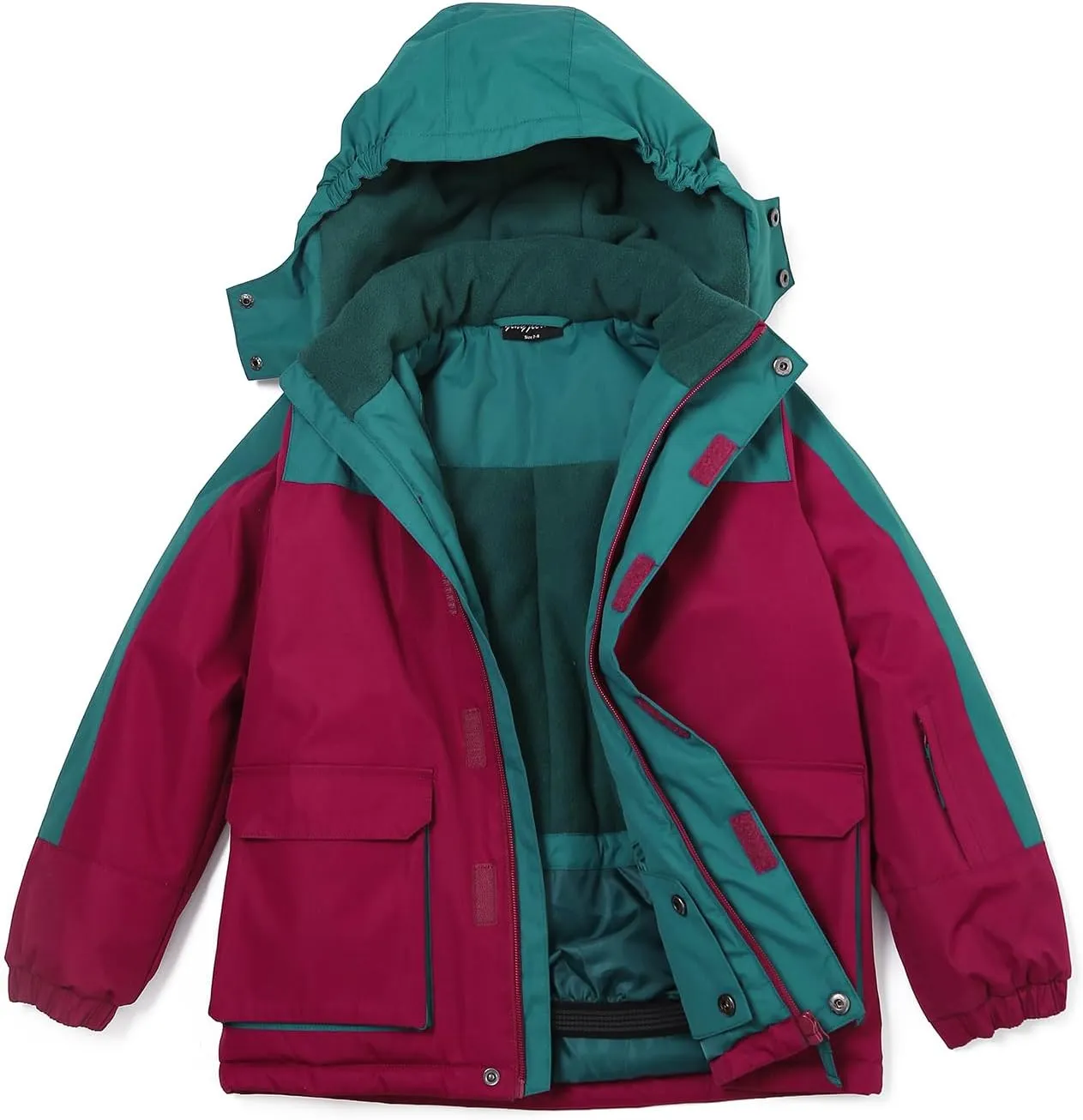 YINGJIELIDE Girl's Waterproof Ski Jacket,Kids Outdoor Snowboarding windproof Jacket,Fleece Lined Hooded,Warm Winter Snow Coat