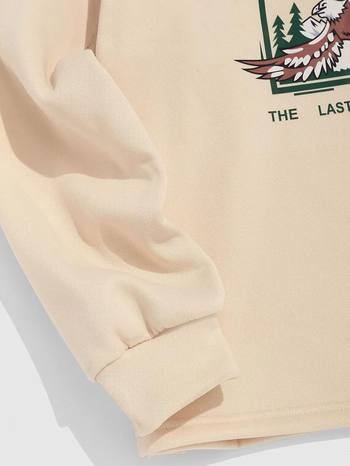 ZAFUL Men's Letters Embroidered Raglan Sleeve Quarter Zip Fleece Vintage Pullover Sweatshirt
