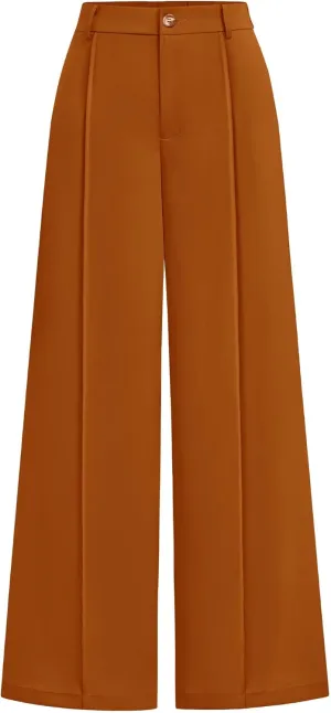 Zenlonr Womens Wide Leg Pants 2025 Casual High Waist Long Palazzo Trouser Loose Business Work Pants Summer Clothes